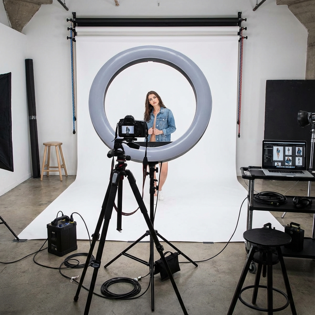 Professional setup for fashion photos