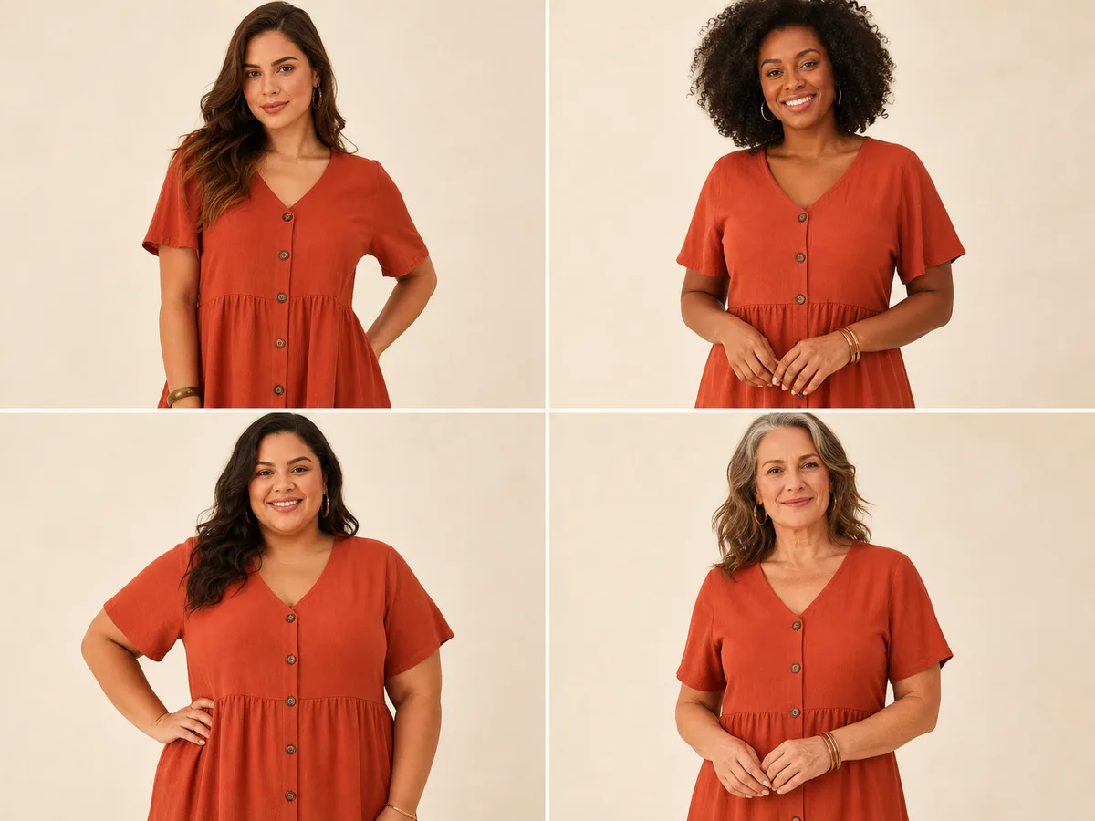 The same clothing on diverse models