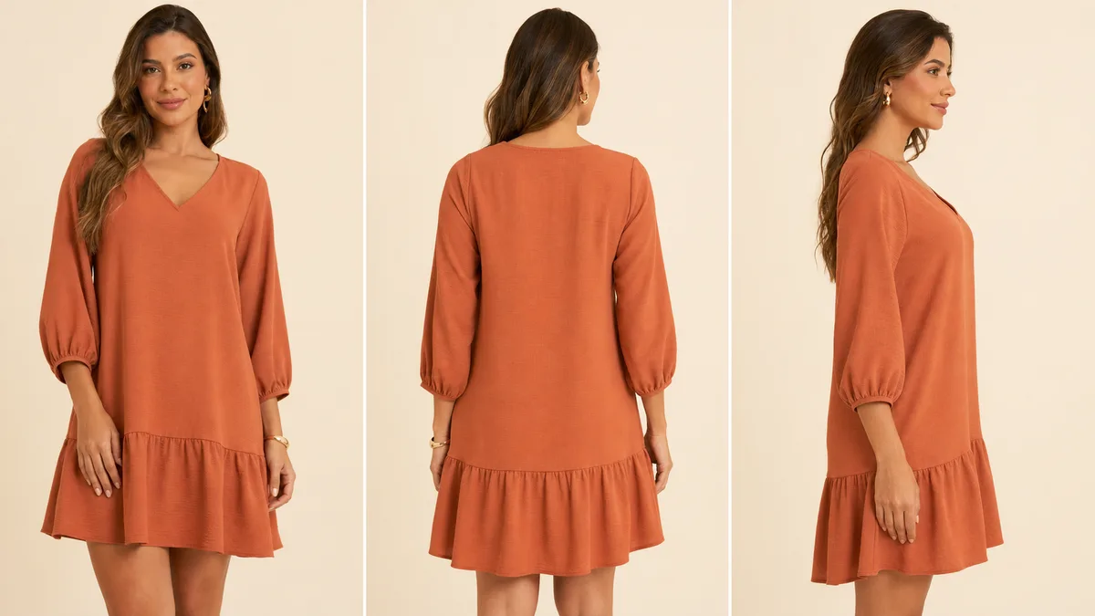 Roupa em 3 ângulos